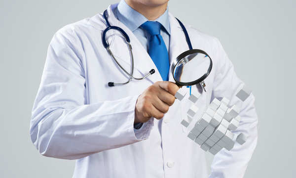 Conceptual image of analytical doctor