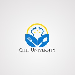 abstract business logo chef university