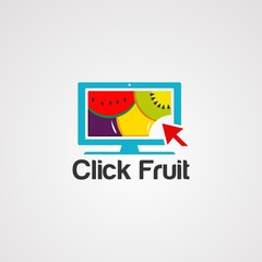abstract business logo click fruit