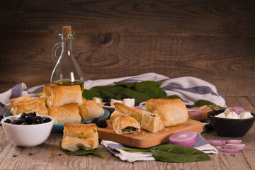 Spinach puffs.
