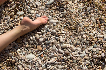 feet on stones for text