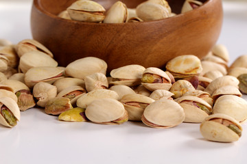 pistachios on a white background