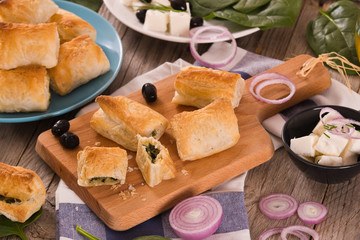 Spinach puffs.