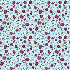 Seamless pattern of branches and leaves. Hand drawing simple pencil. botanical illustration vintage. Background for title, image for blog, decoration. Design for wallpapers, textiles, barbics, fabrics