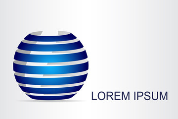 Abstract technology logo stylized spherical surface with abstract shapes. This logo is suitable for global company, world technologies, media and publicity agencies 