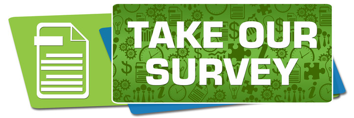 Take Our Survey Green Business Texture Blue Rounded Squares 16682