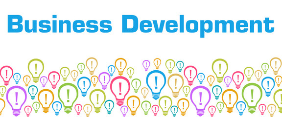 Business Development Colorful Bulbs With Text 