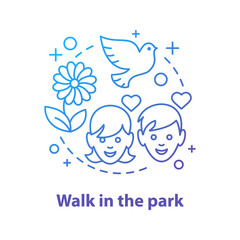 Walking in the park concept icon