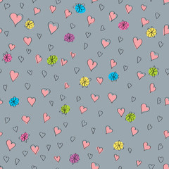 Vector Seamless Valentines Day Greeting Card