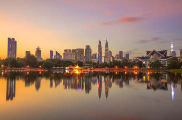 Fototapeta na wymiar Panoramic view of Kuala Lumpur city at morning, Malaysia