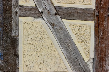 wall of an old house in Germany, unique ancient wood construction