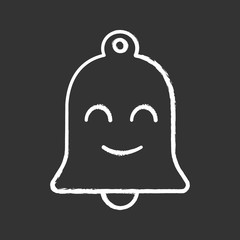 Smiling bell chalk icon