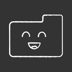 Smiling folder chalk icon