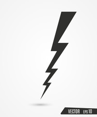 Thunder and bolt lighting. Flash icon isolated on transparent background. Graphic symbol element.