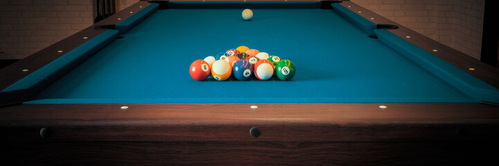 Billiards pool table retro vintage style