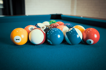 Billiards pool table retro vintage style