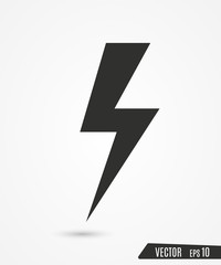 Thunder and bolt lighting. Flash icon isolated on transparent background. Graphic symbol element.