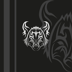 Wolf face tribal style, for decorative, t shirt, and many more