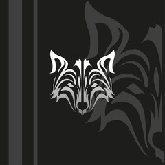 Wolf face tribal style, for decorative, t shirt, and many more