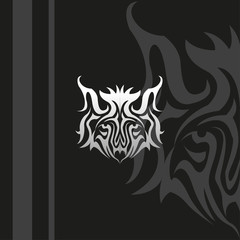 Wolf face tribal style, for decorative, t shirt, and many more