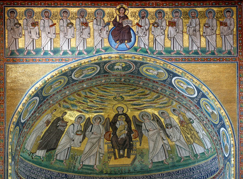 Interior of a famous basilica of St. Eufrasie in Porec, Croatia