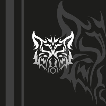 Wolf face tribal style, for decorative, t shirt, and many more