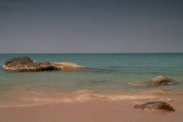 Waves breaking on the shore, in the Andaman Sea
