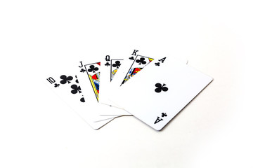 royal flush playing cards
