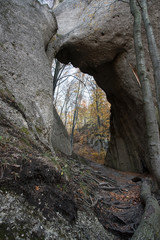 Obrovska brana natural arch in Sulovske skaly mountains in Slovakia