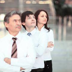 in full growth. portrait of confident business team in the office.