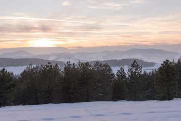 Beautiful sunset in the mountains