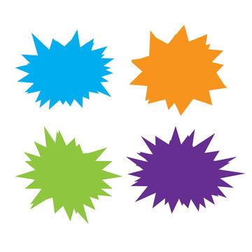 Set of vector starburst, sunburst badges. Starburst isolated icons set