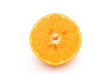 Fresh orange fruits on white background