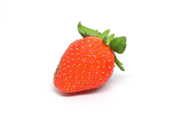 red strawberry fruit isolated on white background