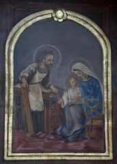 Obraz na płótnie Canvas Holy Family, the altarpiece in the church of St. Aloysius in Travnik, Bosnia and Herzegovina 