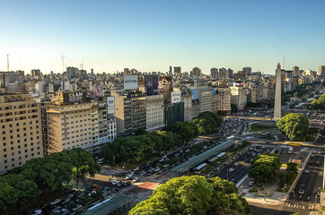 Fototapeta na wymiar Obelisco de Buenos Aires (Obelisk), historic monument and icon of city
