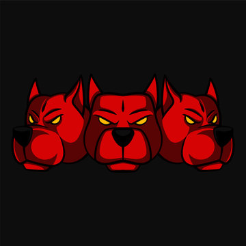 Hell's Dog Head Logo illustration
