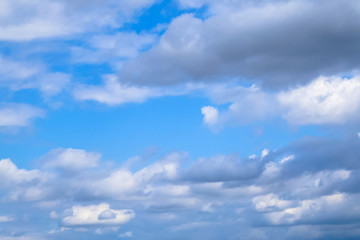 Background of blue sky and white clouds Stratocumulus.  