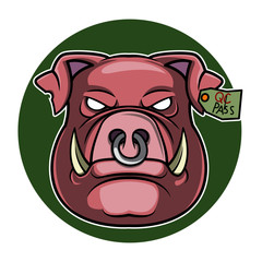 Pig Head Logo illustration