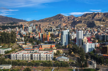 Cityscape of La Paz in Bolivia