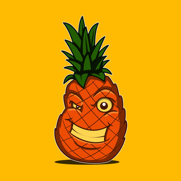 Pineapple cartoon mascot