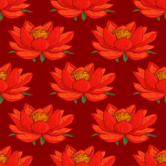 seamless floral pattern with lotus flower