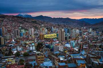 La Paz aerial view, Bolivia. La Paz is the worlds highest capital.