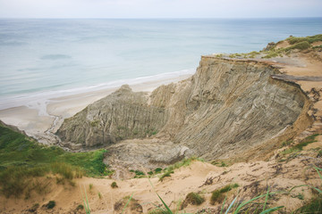view over dunes along the coastline at denmark
