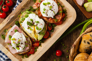 Sandwiches with a poached egg