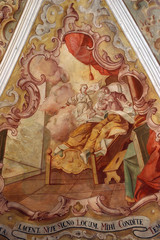 Fresco painting on the ceiling of the church