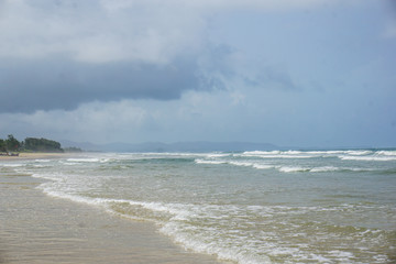 Empty beaches in the village of Arambol. Goa, India