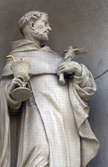 Saint Louis Bertrand on the facade of Dominican Church in Vienna, Austria