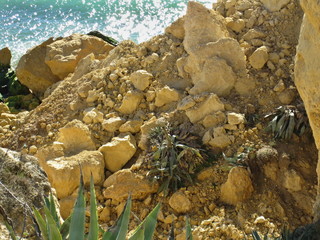 Strong erosion on the coast, Algarve - Portugal