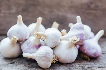 Garlic young only collected from the garden